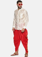 Sethukrishna Men Red Solid Dhoti Pant | Grocsy