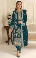 Anaita T Blue Rangoli Silk Suit with Embroidery & Sequence Work | Grocsy