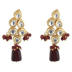Tehzeeb Creations Back Meenakari Gold-Polished Tika Earring Combo Uncut Big Faux Kundan Choker Necklace set | Grocsy