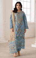 Anaita Blue Silk Suit With Embroidery & Sequence Work | Grocsy