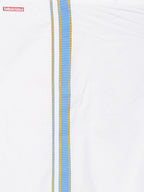 Sethukrishna White Pure Cotton Solid Shirt and Veshti Set | Grocsy