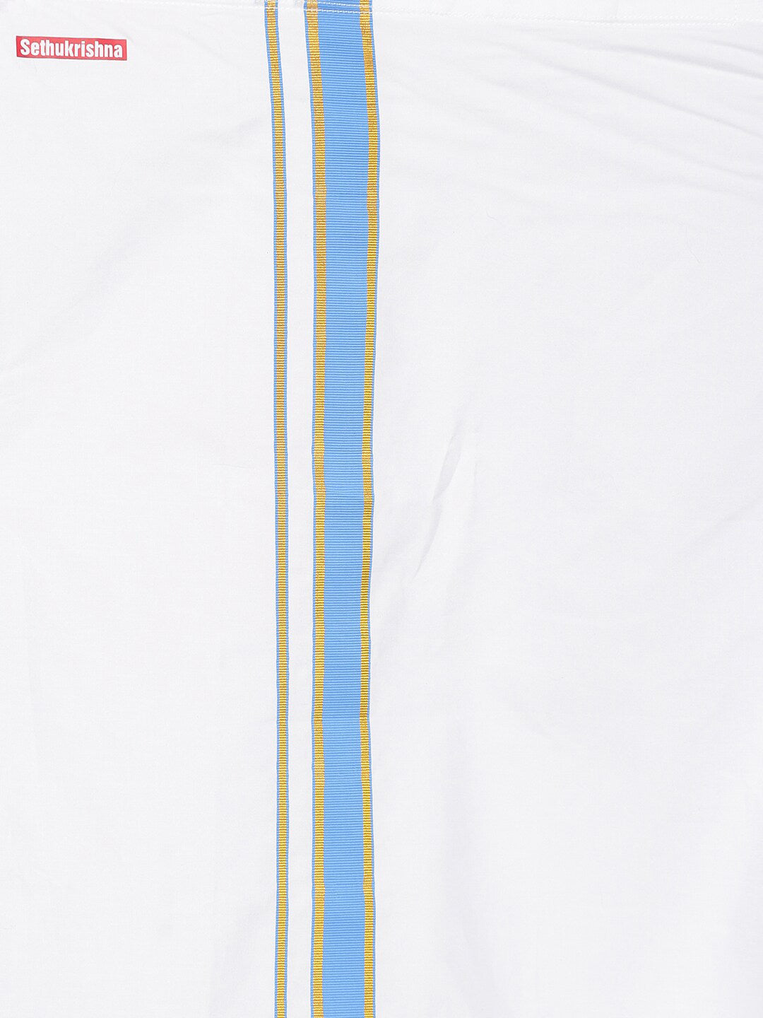 Sethukrishna White Pure Cotton Solid Shirt and Veshti Set | Grocsy