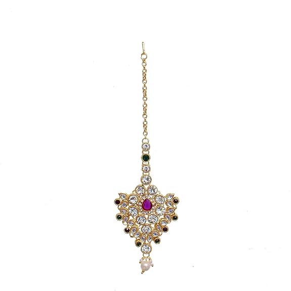 Tehzeeb Creations Semi Bridal Dulhan Dulhan Wedding & Engagement Necklace Set with Mang Tikka for Girls & Women | Grocsy
