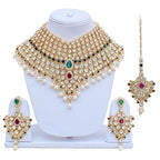 Tehzeeb Creations Semi Bridal Dulhan Dulhan Wedding & Engagement Necklace Set with Mang Tikka for Girls & Women | Grocsy