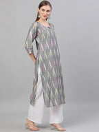 Aks Abstract Printed Pure Cotton Kurta with Palazzos & With Dupatta | Grocsy