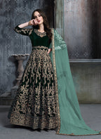 Monjolika Fashion Stunning Wine Color Velvet Embroidery Patiala Suit | Grocsy