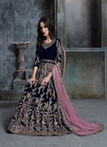 Monjolika Fashion Stunning Dark Green Color Velvet Embroidery Patiala Suit | Grocsy