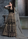 Monjolika Fashion Stunning Dark Blue Color Velvet Embroidery Patiala Suit | Grocsy
