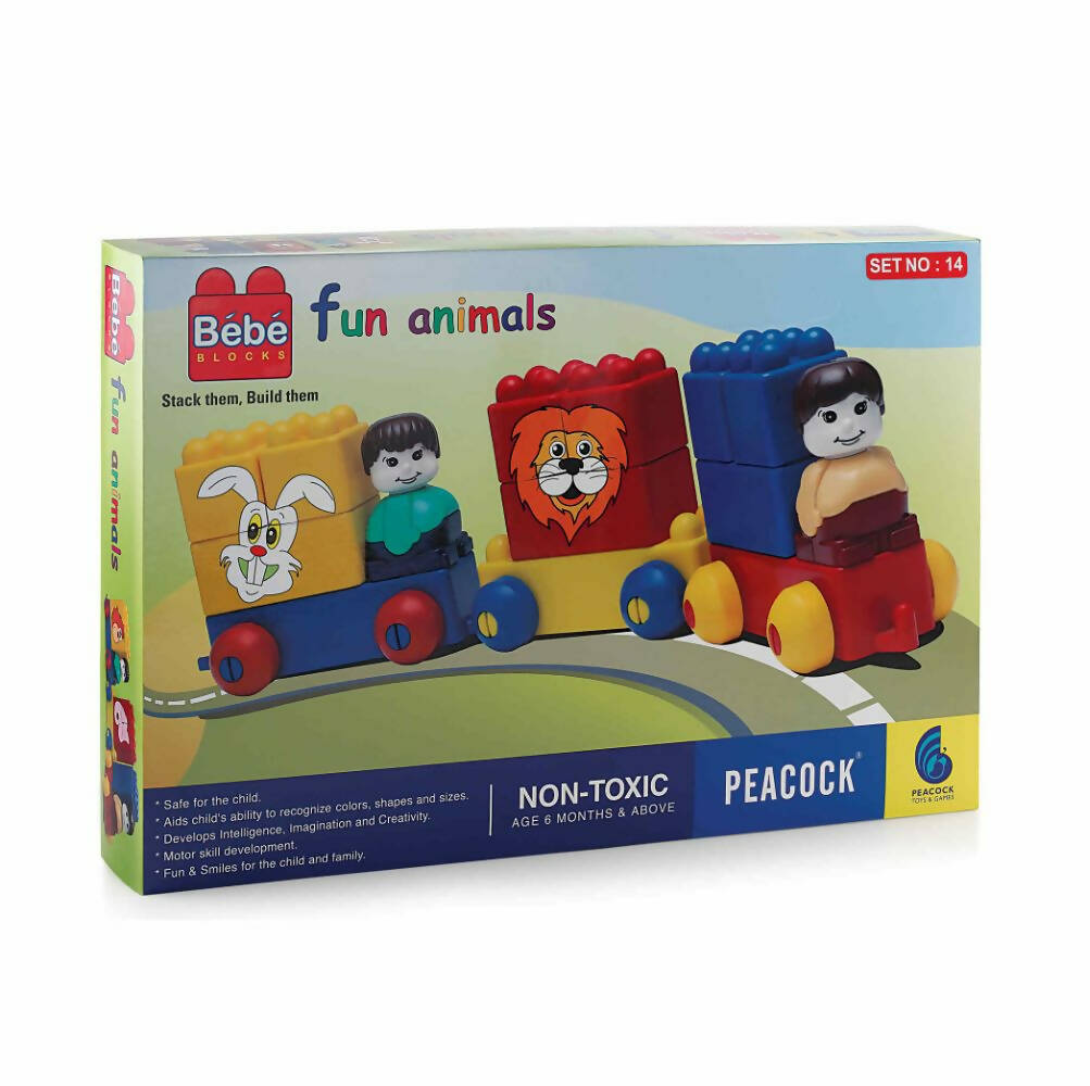 Peacock Learning & Educational Building Interlocking Blocks Set For Kids- Bebe Set no 14 | Grocsy