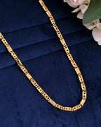 VOJ Gold-Polished Biscuit Chain With Hearts | Grocsy