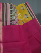 Shades of Dry Mehendi With Block Design Pure Kota Cotton Saree By Gayathri Reddy Designer Studio | Grocsy