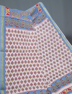 Cloud Blue Coloured Combination Printed Cotton Saree By Gayathri Reddy Designer Studio | Grocsy