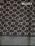 Dark Bottle Green Colour Mosaic Design Semi Chanderi Saree By Gayathri Reddy Designer Studio | Grocsy