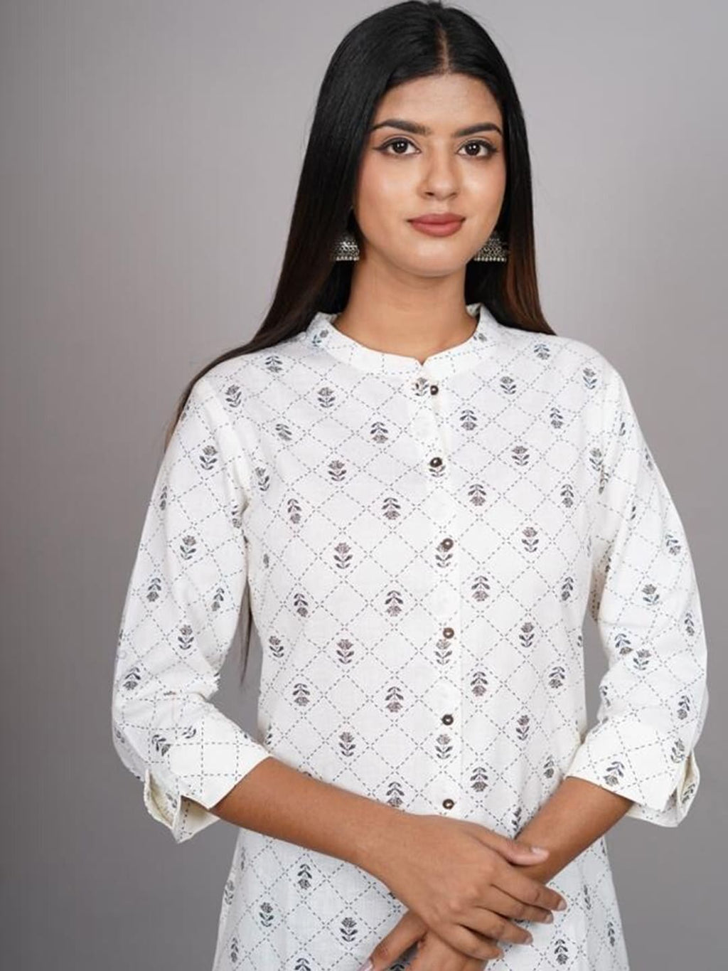 HERE&NOW Geometric Printed Kurta | Grocsy