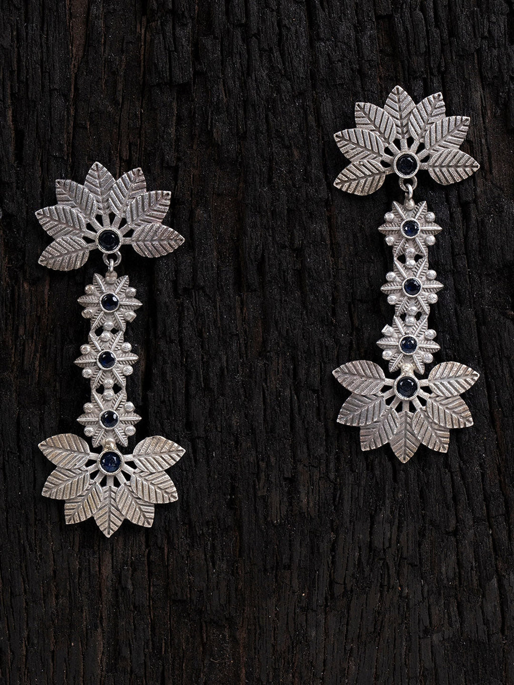 Shoshaa Silver-Toned Contemporary Drop Earrings | Grocsy