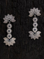 Shoshaa Silver-Toned Contemporary Drop Earrings | Grocsy