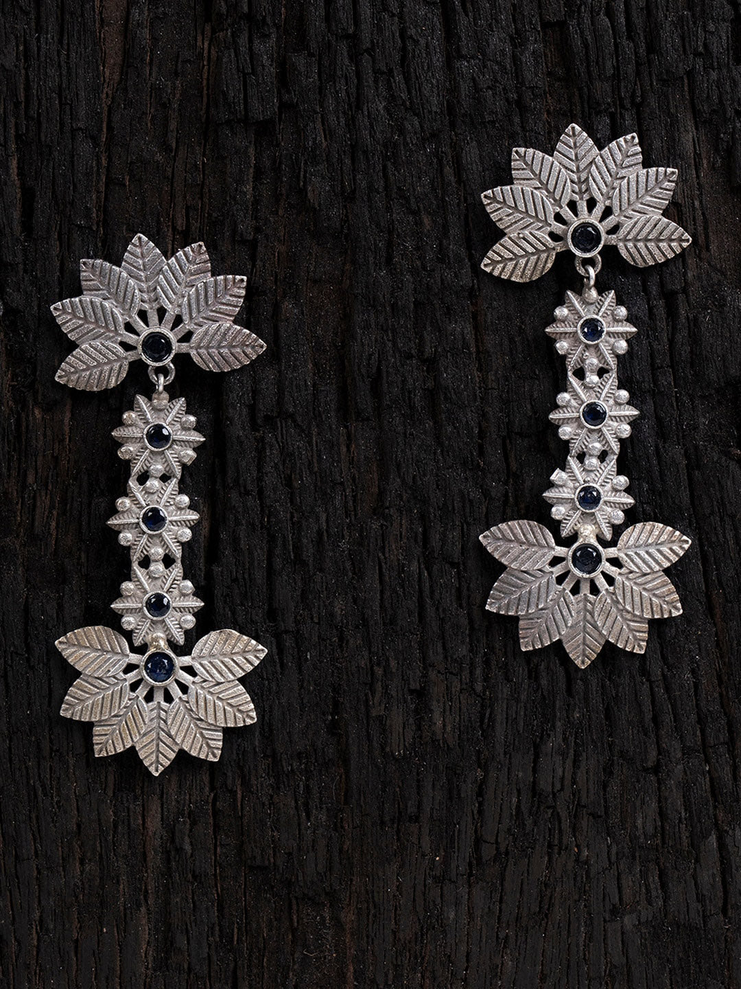 Shoshaa Silver-Toned Contemporary Drop Earrings | Grocsy