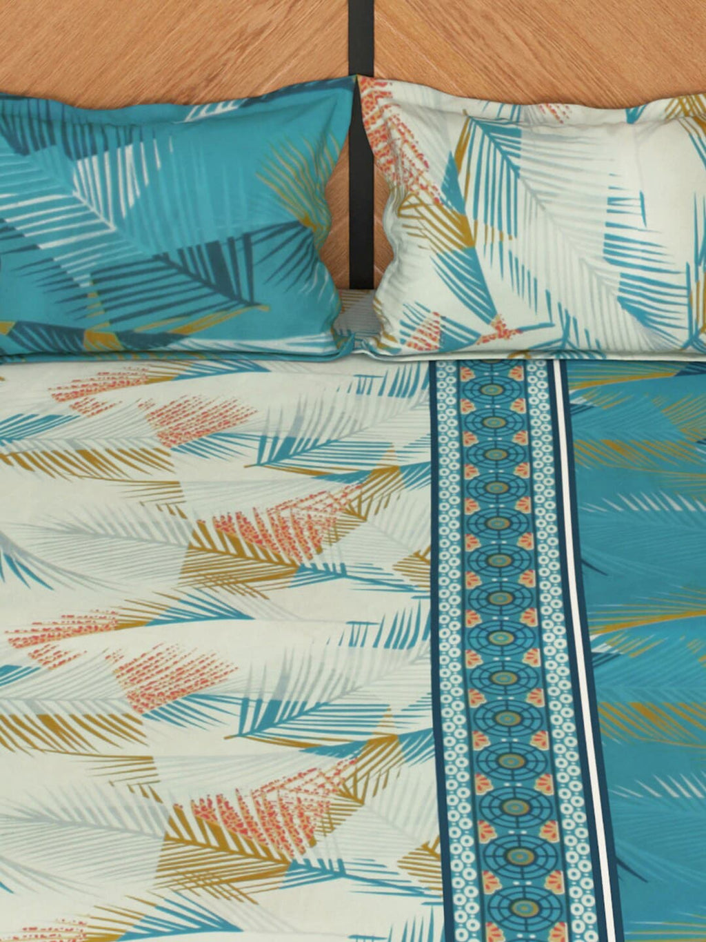 Story@home Blue & White Floral Microfiber 180 TC Queen Bedsheet With 2 Pillow Covers | Grocsy