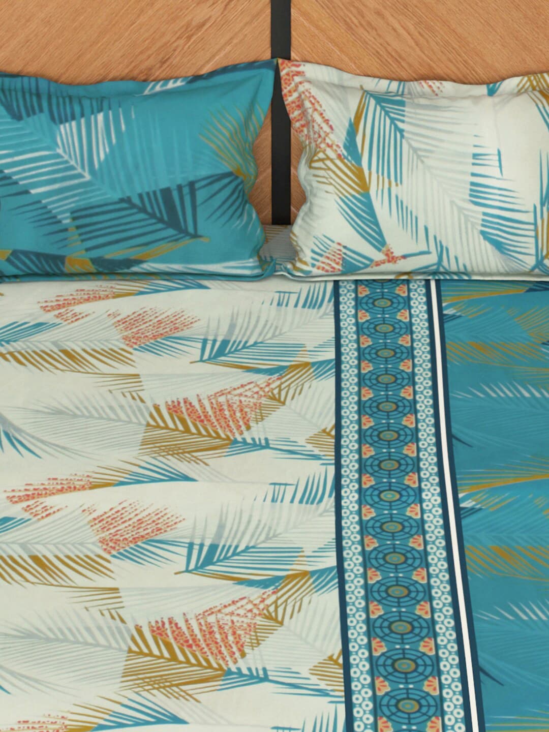 Story@home Blue & White Floral Microfiber 180 TC Queen Bedsheet With 2 Pillow Covers | Grocsy