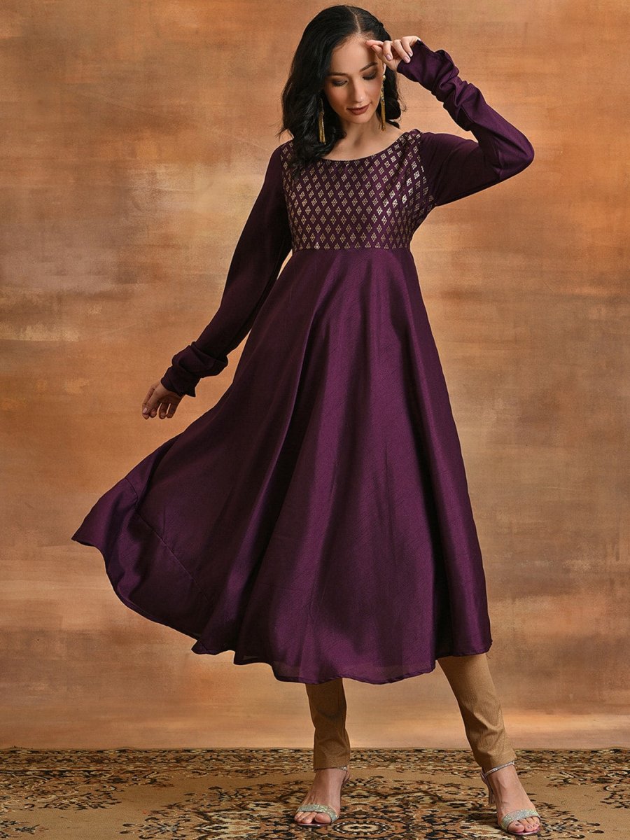 Aks Ethnic Motifs Printed Anarkali Kurta | Grocsy