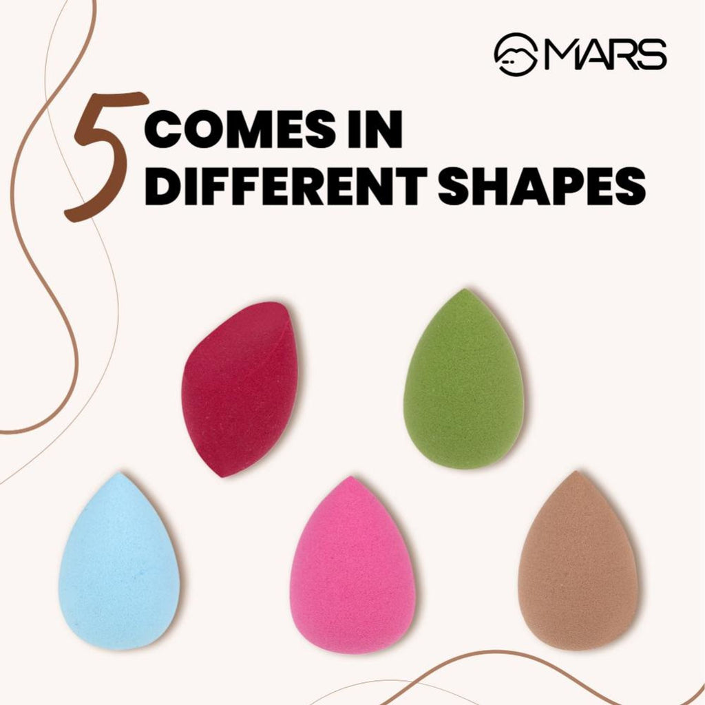 MARS Cosmetics Mini Beauty Blender For Face Makeup - Set Of 5 | Grocsy