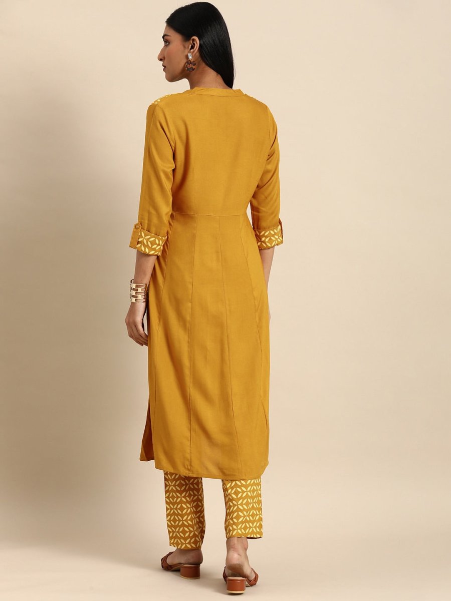 All About You Women Brown & Cream Printed Kurta with Trousers | Grocsy