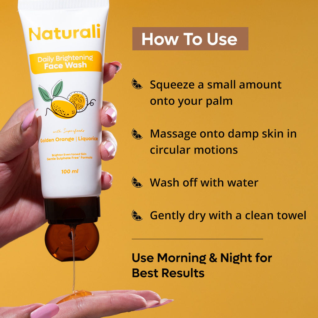 Naturali Daily Brightening Face Wash with Golden Orange & Liquorice Extarct | Grocsy
