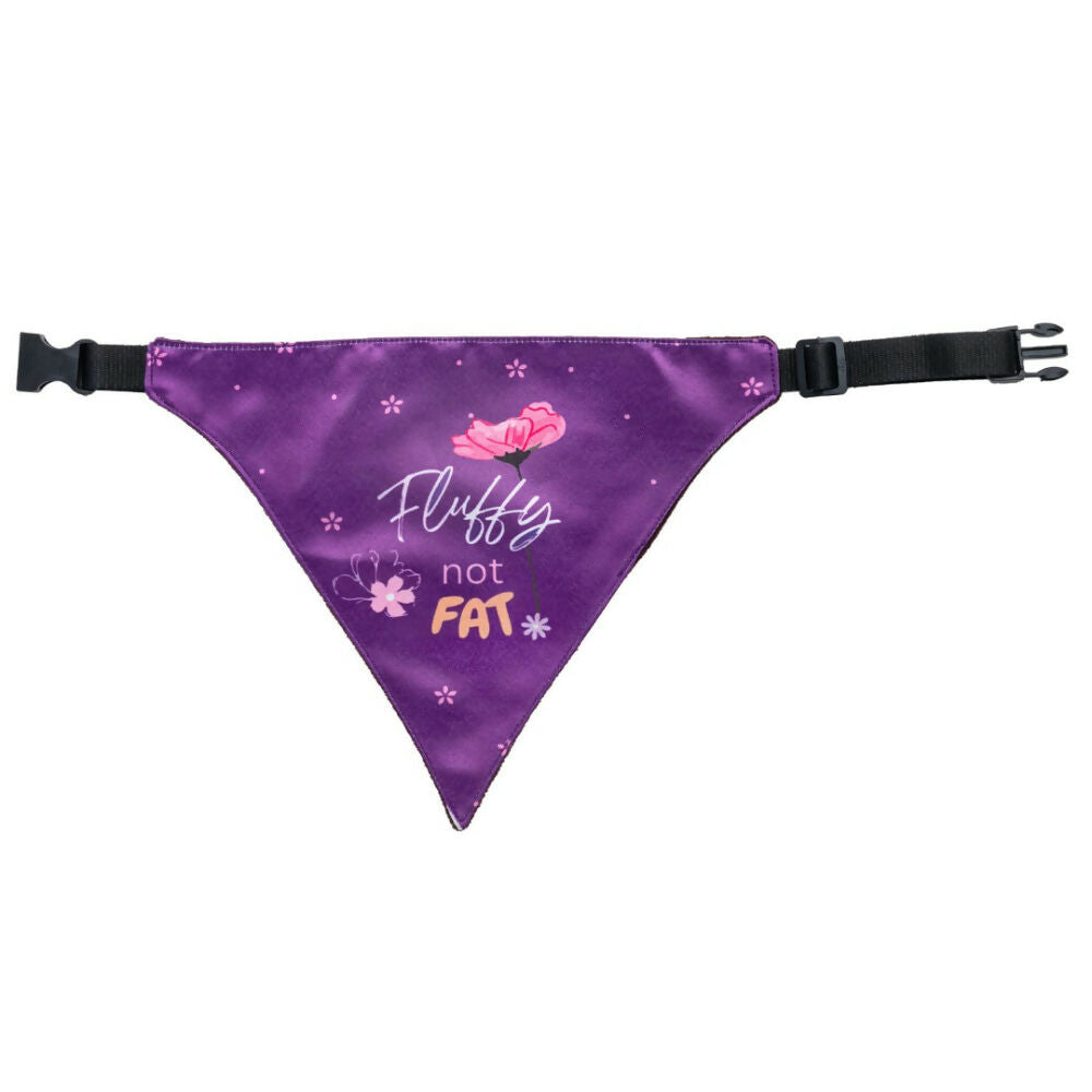 Waggety Dog Bandana - Fluffy Not Fat, Design Soft Fabric, Stylish Pet Accessory for Dogs - Purple | Grocsy