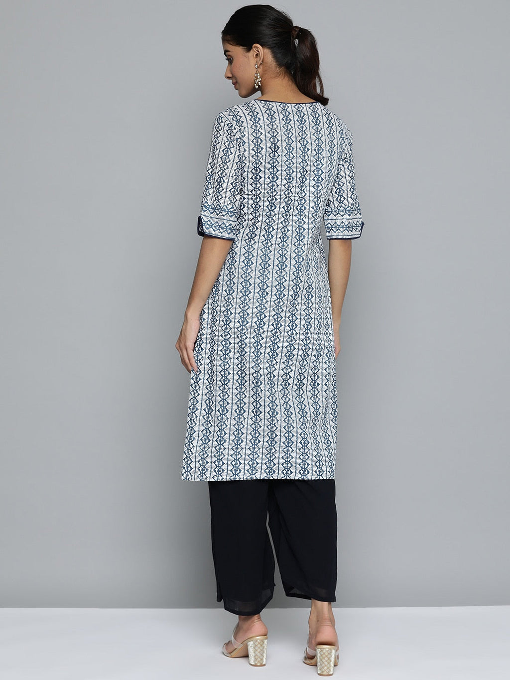 HERE&NOW Printed Wrap Designed Layered Kurta | Grocsy