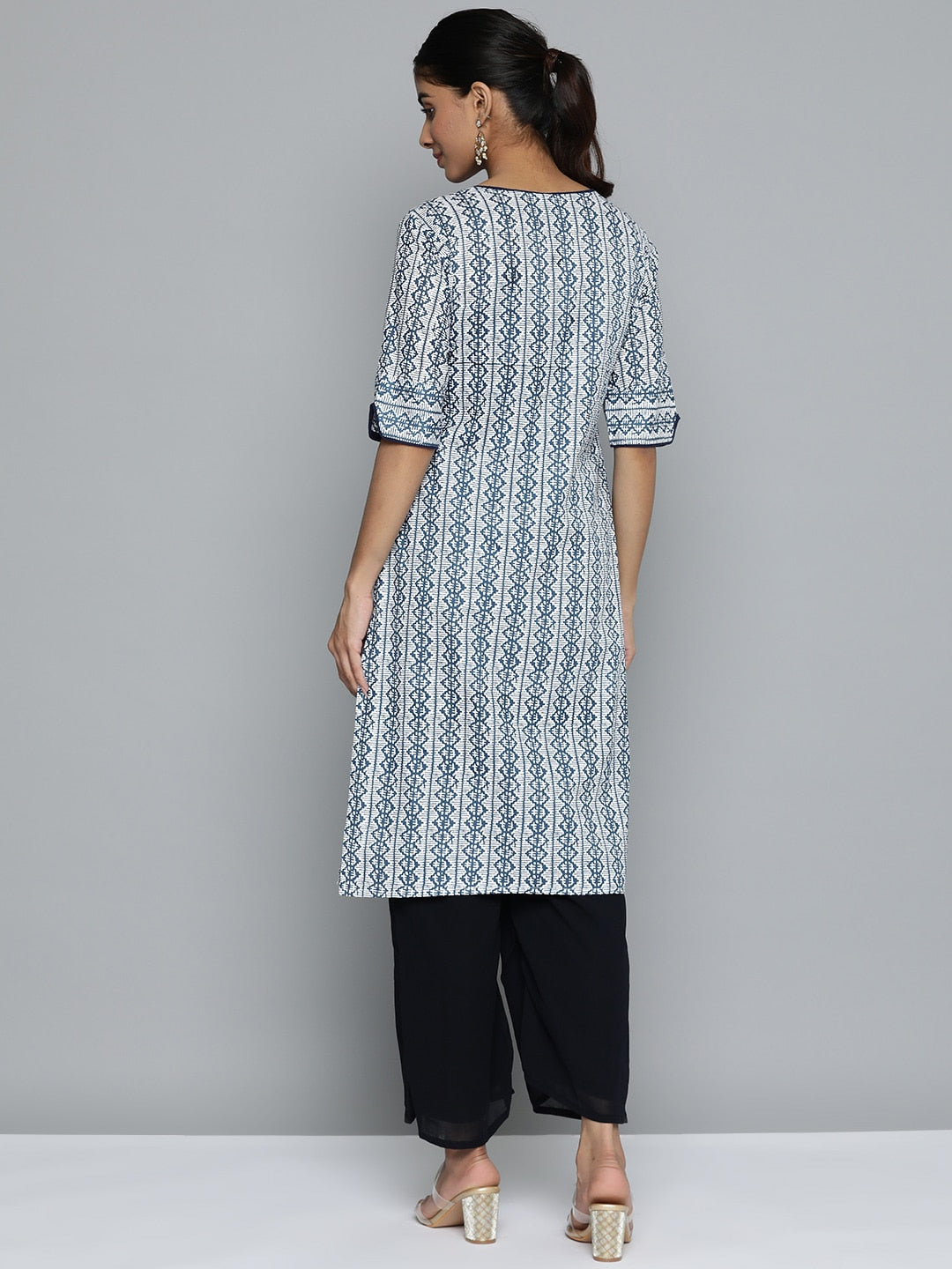 HERE&NOW Printed Wrap Designed Layered Kurta | Grocsy