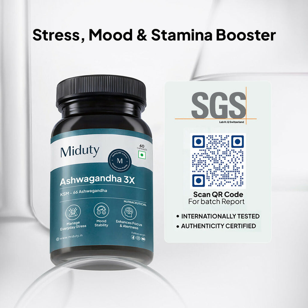 Miduty KSM 66 Ashwagandha 3x capsules | Grocsy