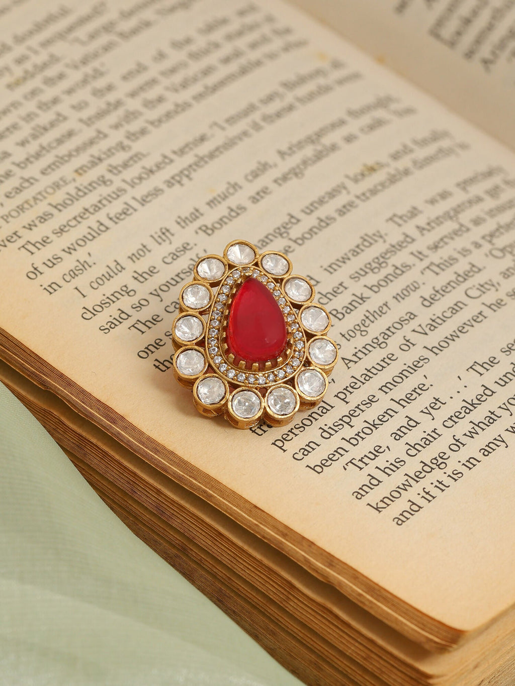 Ruby Raang Teardrop Brooch | Grocsy