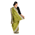 Exclusive Collection 100% Pure Cotton Olive Tant Saree With Hand Weaving Work | Grocsy