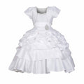 Asmaani Baby Girl's White Colour Satin A-Line Maxi Full Length Dress (AS-DRESS-22120) | Grocsy