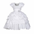 Asmaani Baby Girl's White Colour Satin A-Line Maxi Full Length Dress (AS-DRESS-22120) | Grocsy