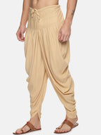 Sethukrishna Men Beige Solid Dhoti Pant | Grocsy
