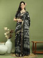 Stylee Lifestyle Black Silk Blend Zari Saree | Grocsy
