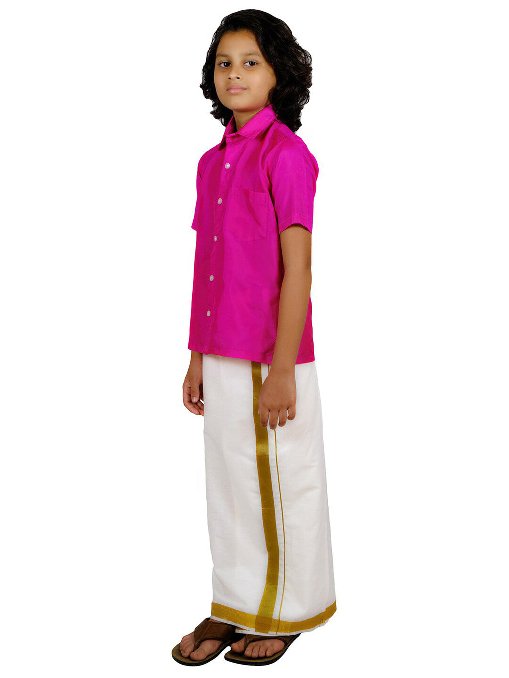 Sethukrishna Boys Pink Shirt With Dhoti | Grocsy