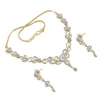 Tehzeeb Creations Gold-Polished American Diamond (AD) White Color Pendant Set for Girls & Women | Grocsy