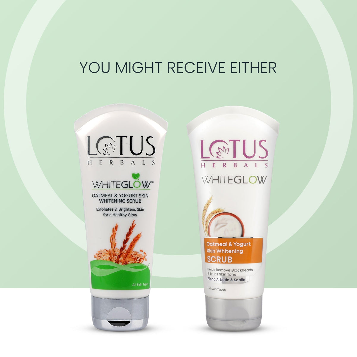 Lotus Herbals WhiteGlow Skin Brightening Oatmeal & Yogurt Gentle Exfoliator Scrub | Grocsy