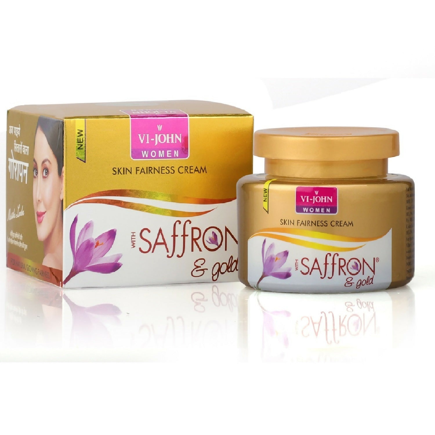 VI-JOHN Saffron Gold Skin Fairness Cream with Vitamin E & Mulberry Extracts | Grocsy