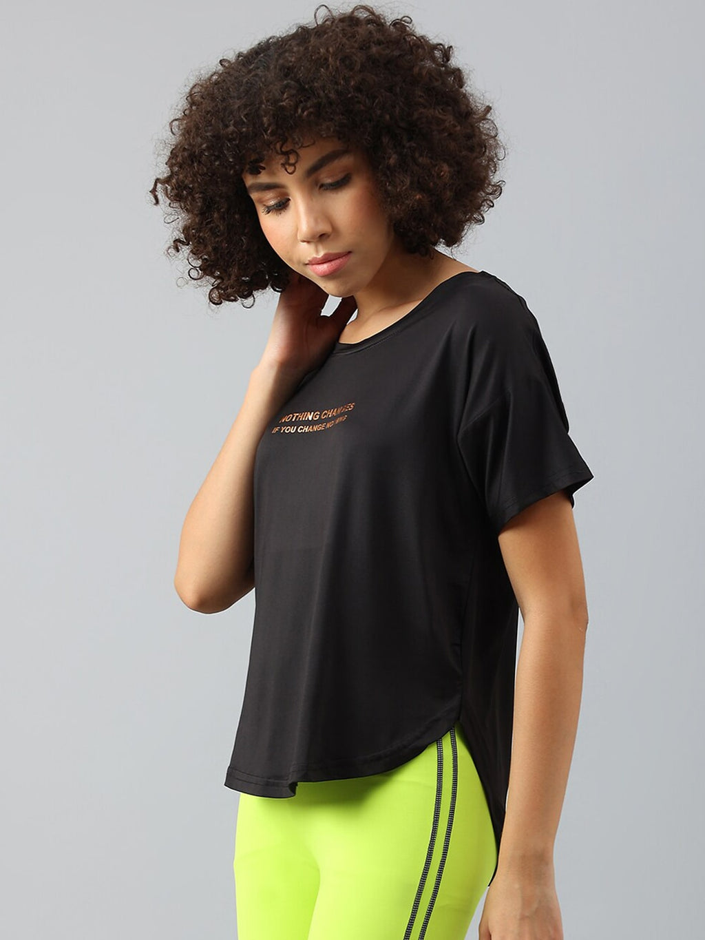 MKH Women Typography Printed Dri-FIT Sports T-shirt | Grocsy