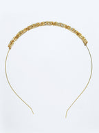 NVR Women's Gold-Polished Kundan Embellished Hairband | Grocsy