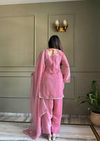 Teeya Creation Pink Color Crunchy Silk Party Wear Salwar Suit | Grocsy