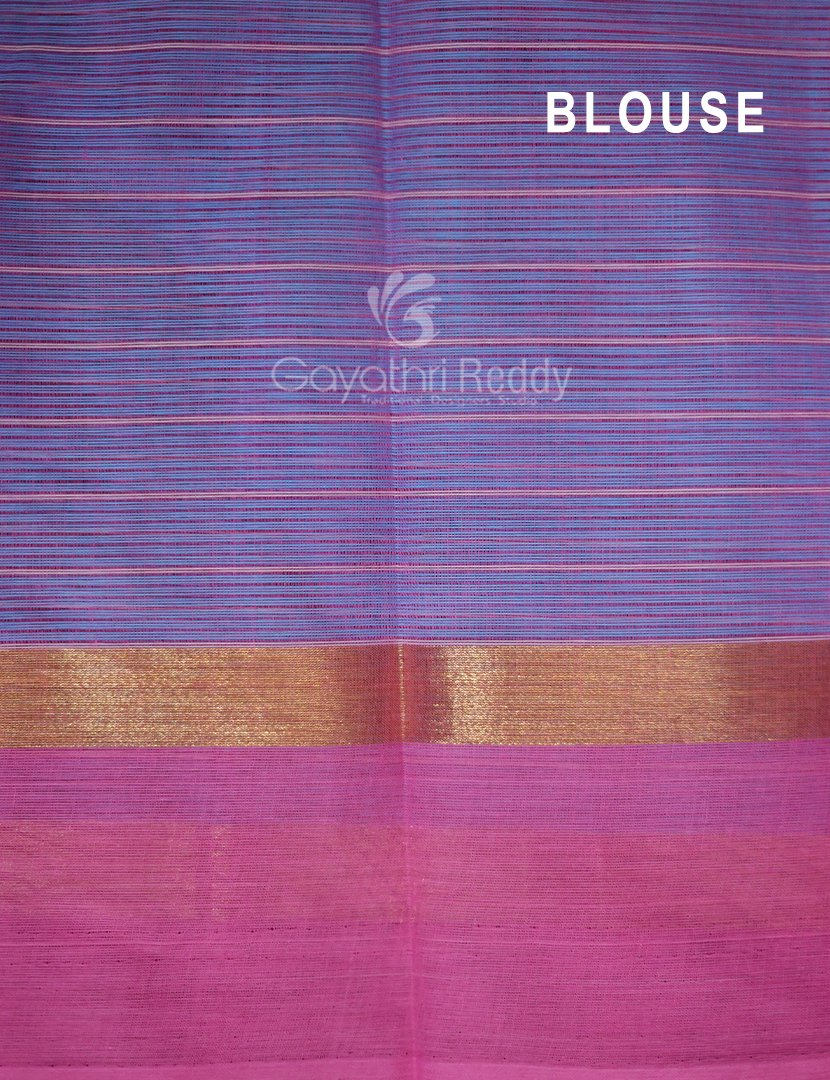 Sky Blue Coloured With Checks Pure Mangalgiri Cotton Saree By Gayathri Reddy Designer Studio | Grocsy