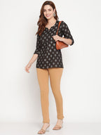 TAG 7 Set Of 2 Beige & Orange Solid Leggings | Grocsy