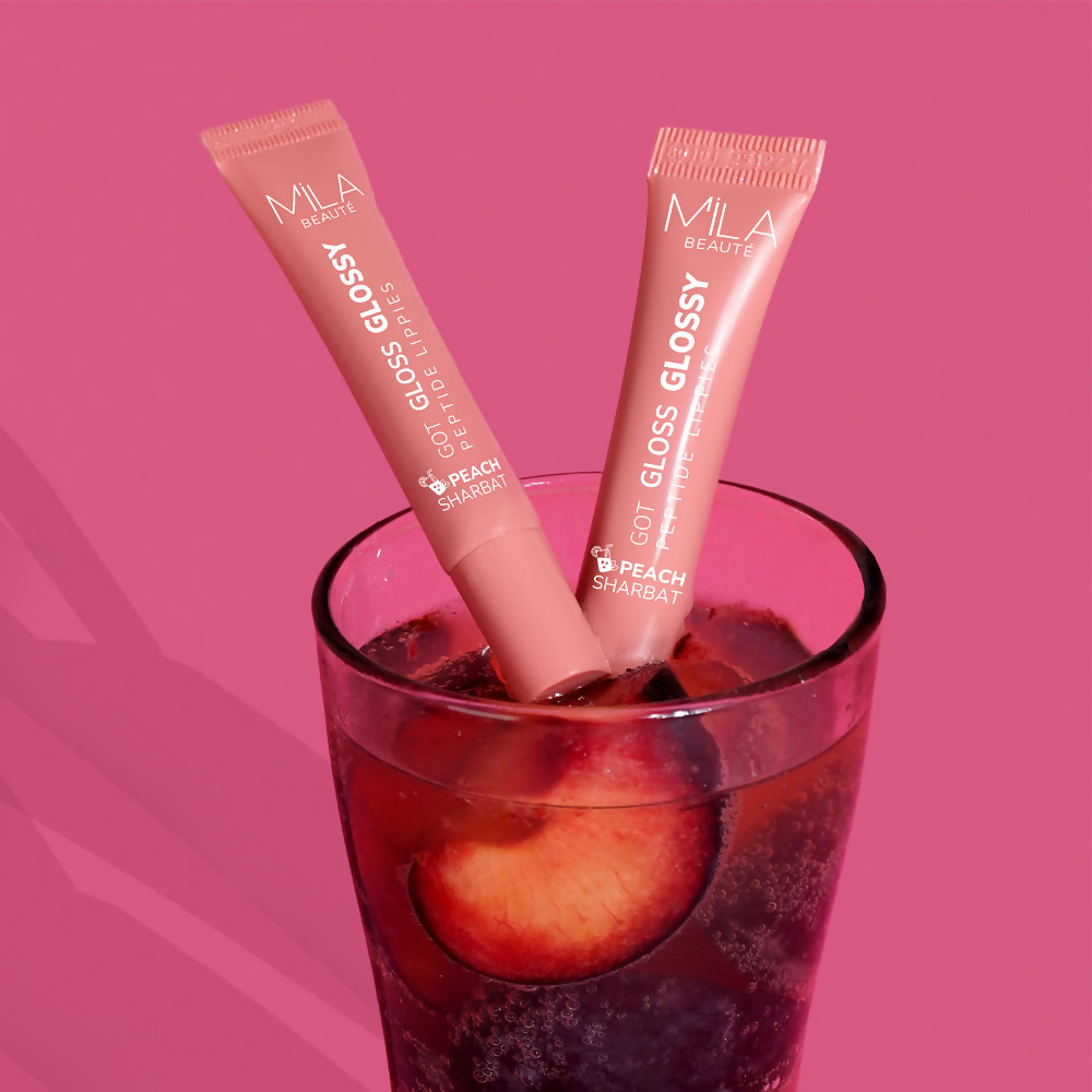 Mila Beaute Got Gloss Peptide Lippies - Peach Sharbat | Grocsy