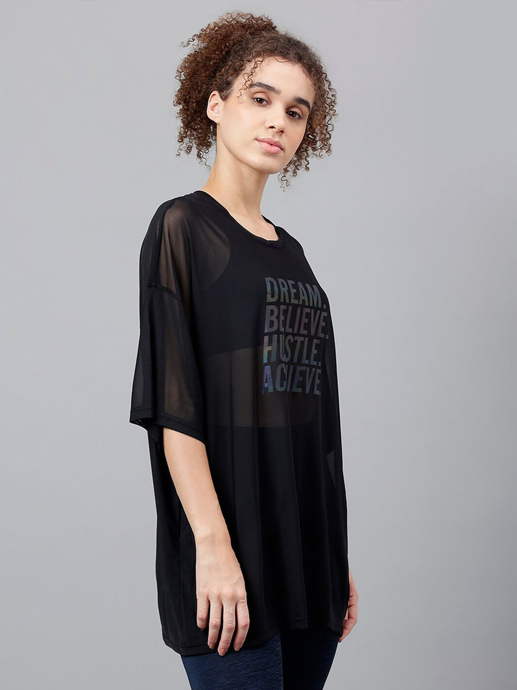 MKH Dri-FIT Typography Printed Drop Shoulder Sleeves Relaxed Fit Sports T-shirt | Grocsy