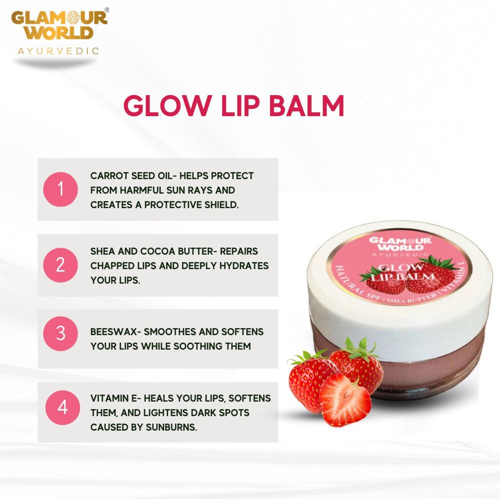 GLAMOUR WORLD AYURVEDIC Glow Lip Balm | Grocsy