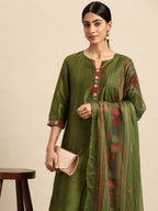 All About You Floral Yoke Design Regular Kurta with Palazzos & Dupatta | Grocsy